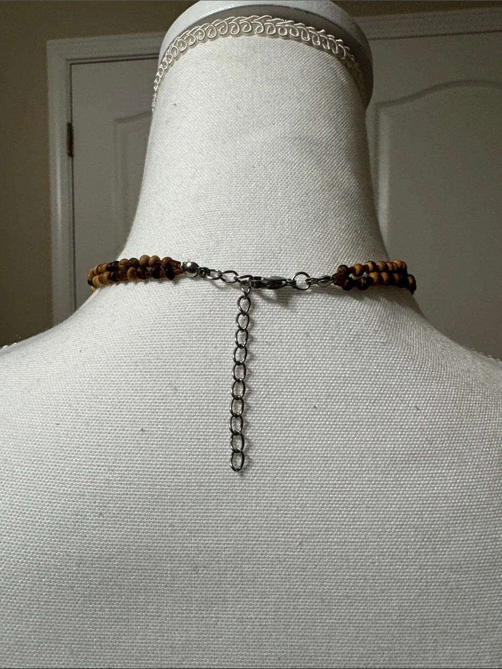 Boho Brown Wooden Carved Pendant Necklace - Women Jewelry